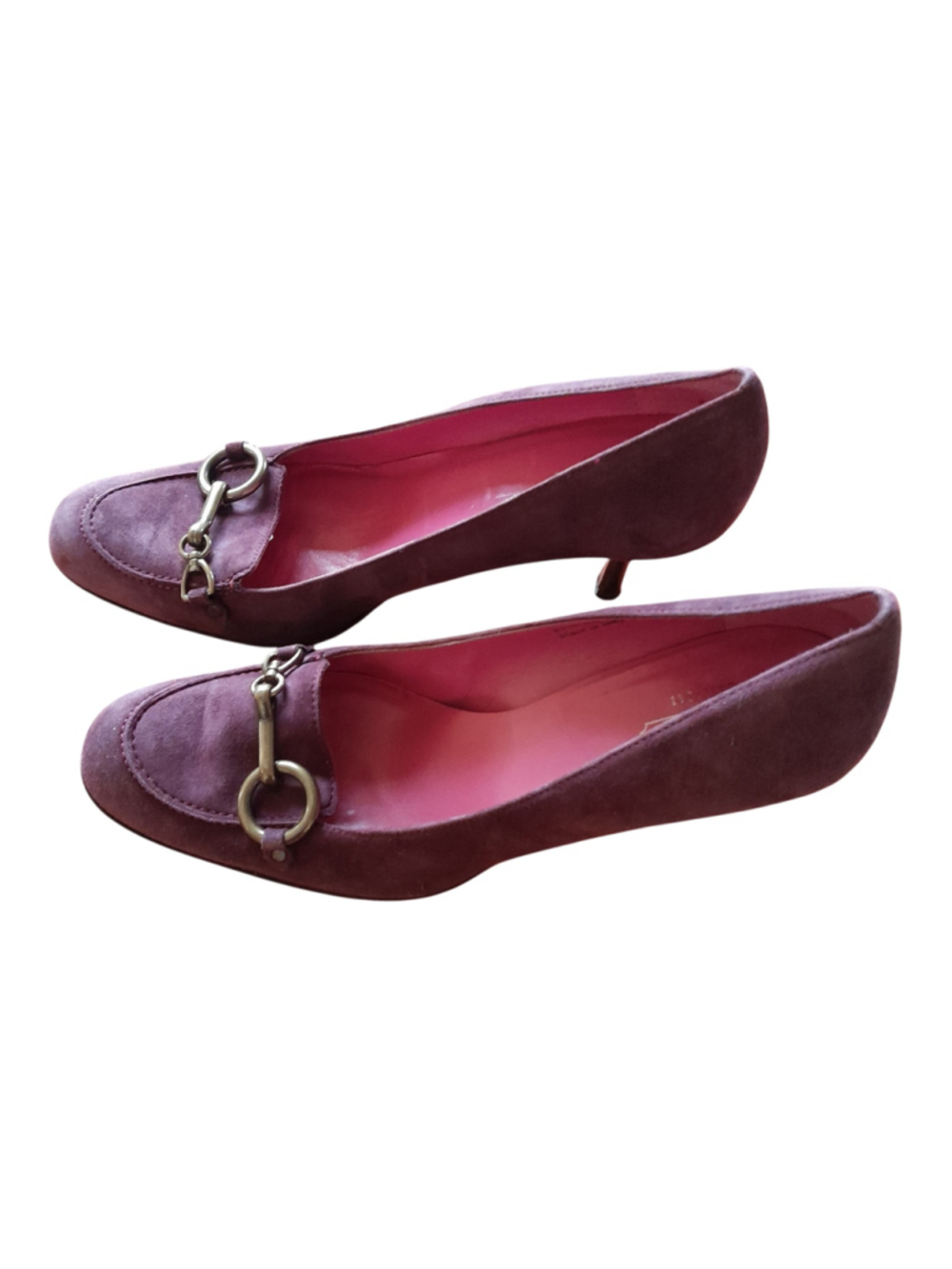 COACH Aubry Merlot Suede Horsebit Loafer Pumps Heels